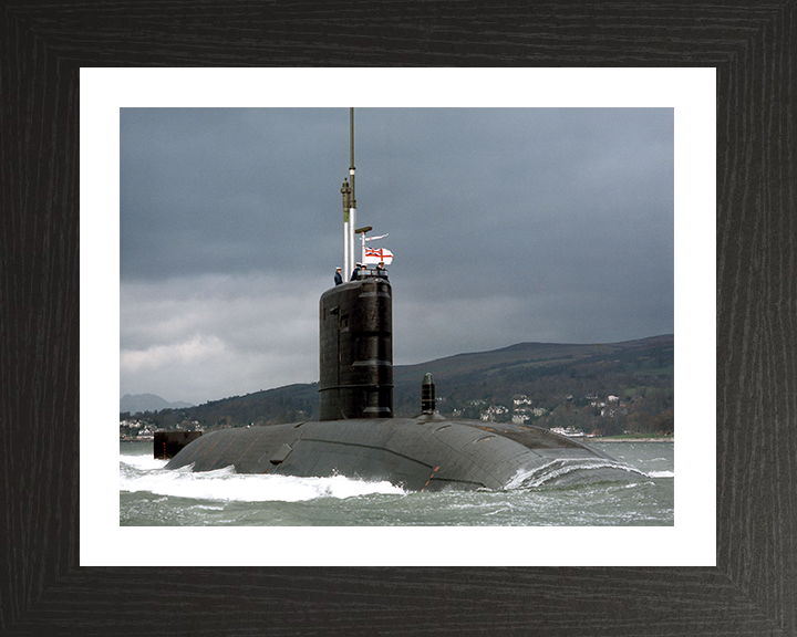 HMS Spartan (S105) Swiftsure Class Submarine Photo Print Faslane 1993 Royal Navy Wall Art Naval Decor Posters, Prints, & Visual Artwork Hampshire Prints 10 x 8 Black Frame Yes