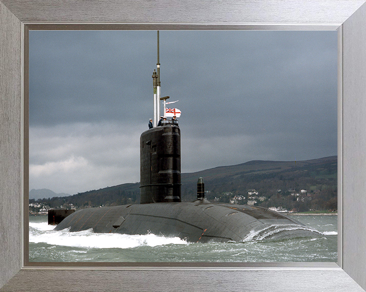 HMS Spartan (S105) Swiftsure Class Submarine Photo Print Faslane 1993 Royal Navy Wall Art Naval Decor Posters, Prints, & Visual Artwork Hampshire Prints 10 x 8 Silver Frame No