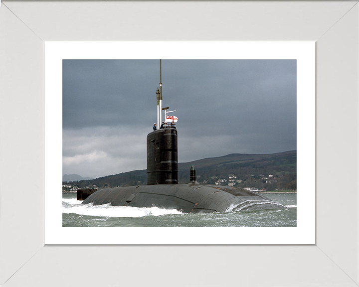 HMS Spartan (S105) Swiftsure Class Submarine Photo Print Faslane 1993 Royal Navy Wall Art Naval Decor Posters, Prints, & Visual Artwork Hampshire Prints 10 x 8 White Frame Yes