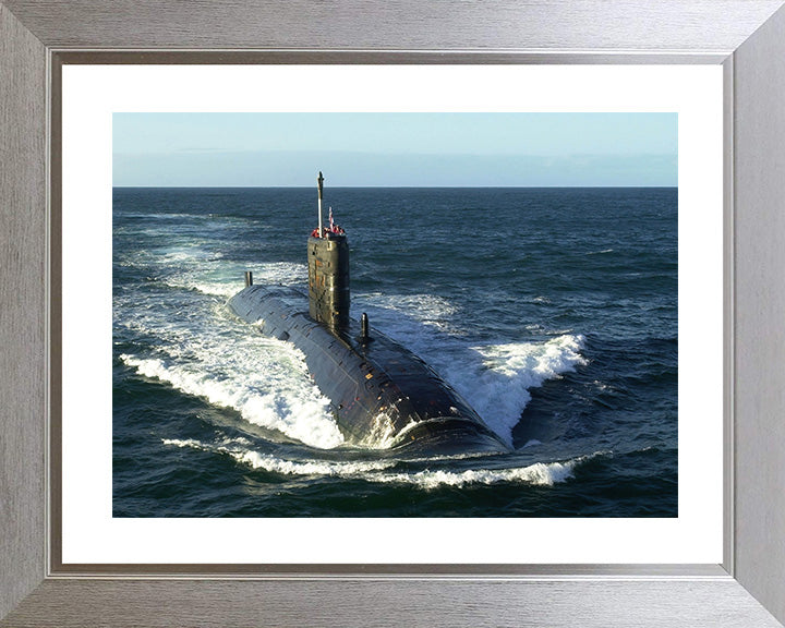 HMS Splendid (S106) Photo Print - Low Starboard Bow View - Royal Navy Swiftsure Class Submarine Posters, Prints, & Visual Artwork Hampshire Prints 10 x 8 Silver Frame Yes