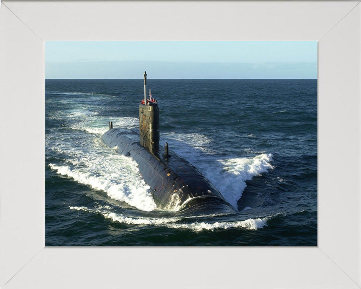 HMS Splendid (S106) Photo Print - Low Starboard Bow View - Royal Navy Swiftsure Class Submarine Posters, Prints, & Visual Artwork Hampshire Prints 10 x 8 White Frame No