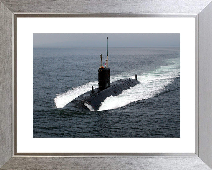 HMS Splendid (S106) Photo Print - Port Bow View at Sea - Royal Navy Swiftsure Class Submarine Posters, Prints, & Visual Artwork Hampshire Prints 10 x 8 Silver Frame Yes