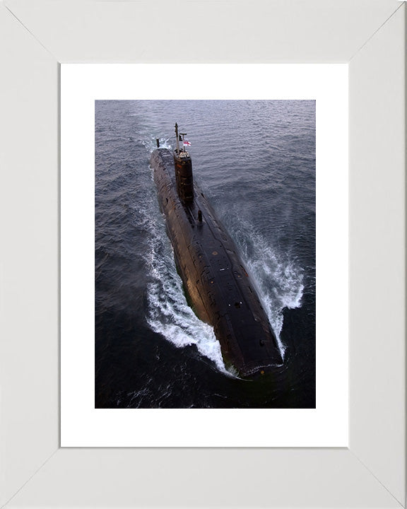 HMS Splendid (S106) Photo Print - Starboard Bow View - Royal Navy Swiftsure Class Submarine Posters, Prints, & Visual Artwork Hampshire Prints 10 x 8 White Frame Yes