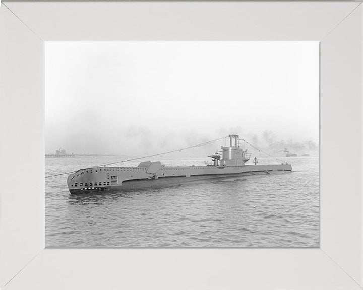 HMS Sportsman Photo Print - Port Side View - Royal Navy S Class Submarine Posters, Prints, & Visual Artwork Hampshire Prints 10 x 8 White Frame No