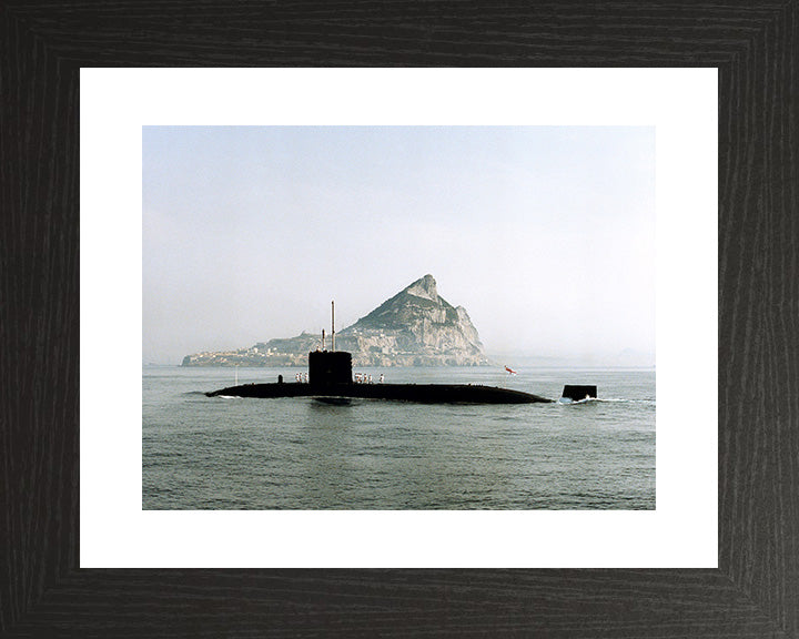 HMS Superb (S109) Photo Print - Gibraltar - Royal Navy Swiftsure Class Submarine Posters, Prints, & Visual Artwork Hampshire Prints 10 x 8 Black Frame Yes