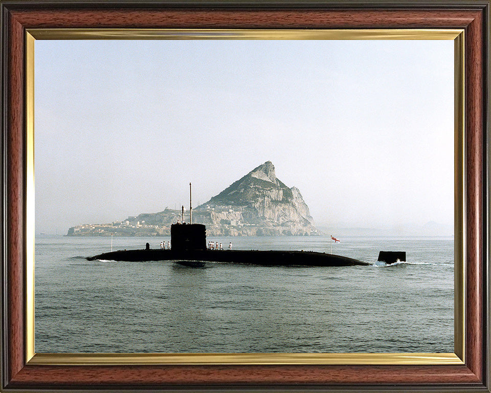 HMS Superb (S109) Photo Print - Gibraltar - Royal Navy Swiftsure Class Submarine Posters, Prints, & Visual Artwork Hampshire Prints 10 x 8 Classic Frame No