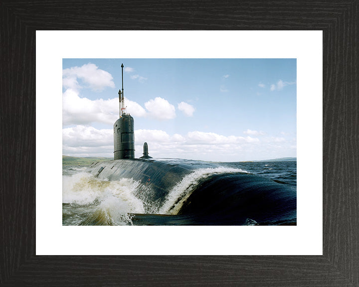HMS Superb (S109) Photo Print - Low Starboard Bow View - Royal Navy Swiftsure Class Submarine Posters, Prints, & Visual Artwork Hampshire Prints 10 x 8 Black Frame Yes