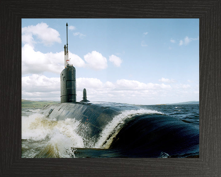 HMS Superb (S109) Photo Print - Low Starboard Bow View - Royal Navy Swiftsure Class Submarine Posters, Prints, & Visual Artwork Hampshire Prints 10 x 8 Black Frame No