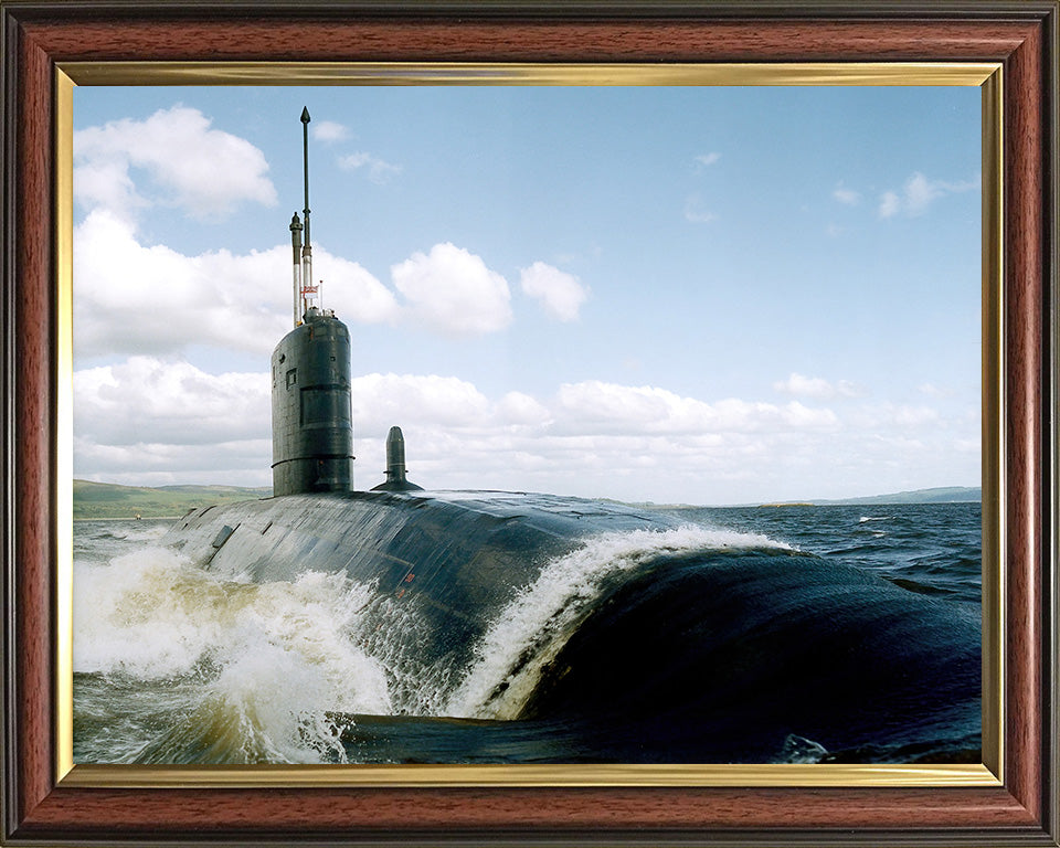 HMS Superb (S109) Photo Print - Low Starboard Bow View - Royal Navy Swiftsure Class Submarine Posters, Prints, & Visual Artwork Hampshire Prints 10 x 8 Classic Frame No
