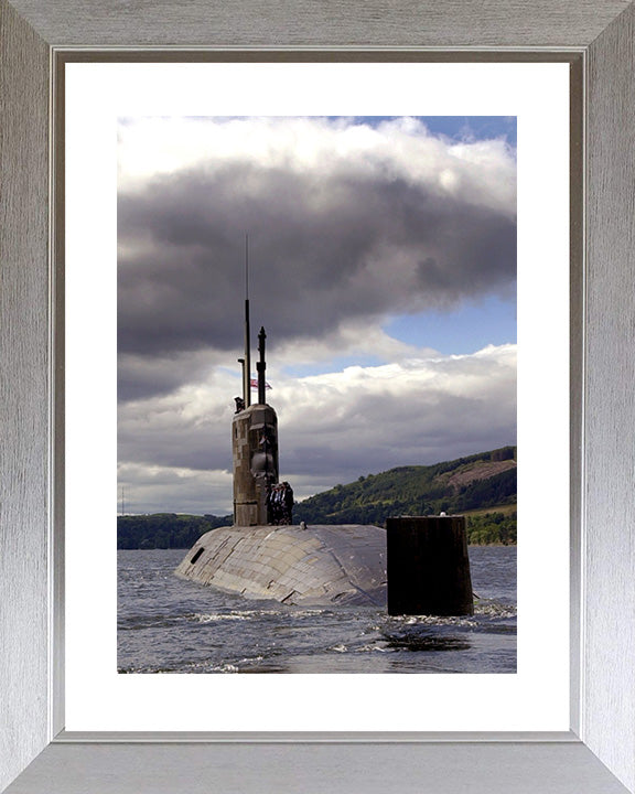 HMS Superb (S109) Photo Print - Stern View - Royal Navy Swiftsure Class Submarine Posters, Prints, & Visual Artwork Hampshire Prints 10 x 8 Silver Frame Yes