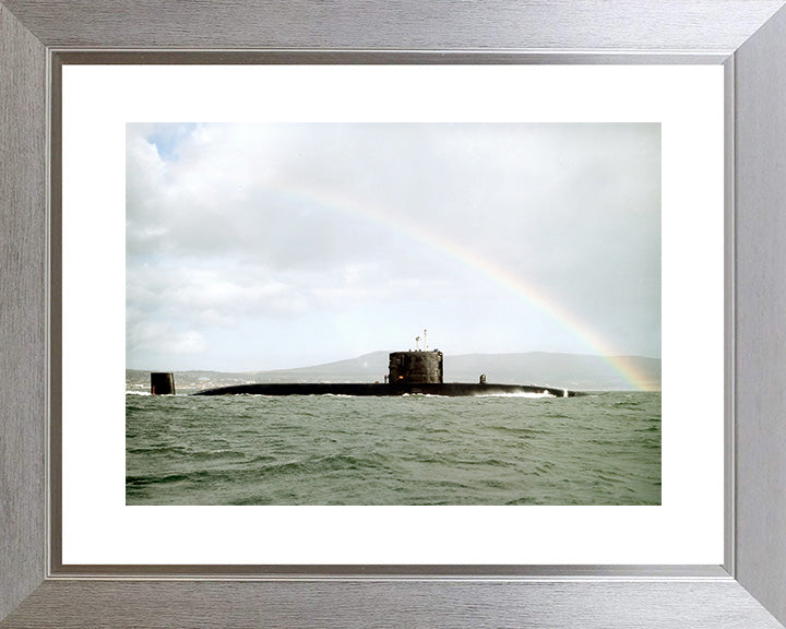 HMS Swiftsure (S126) Photo Print - Starboard View - Royal Navy Swiftsure Class Submarine Posters, Prints, & Visual Artwork Hampshire Prints 10 x 8 Silver Frame Yes