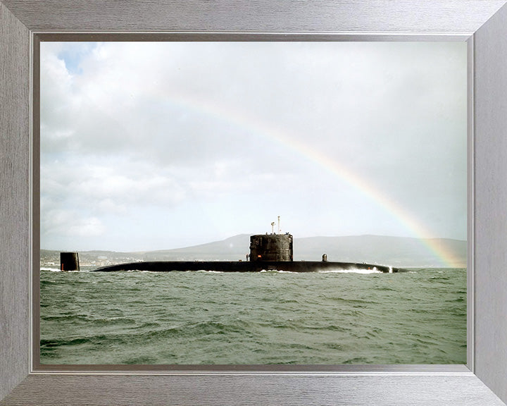 HMS Swiftsure (S126) Photo Print - Starboard View - Royal Navy Swiftsure Class Submarine Posters, Prints, & Visual Artwork Hampshire Prints 10 x 8 Silver Frame No