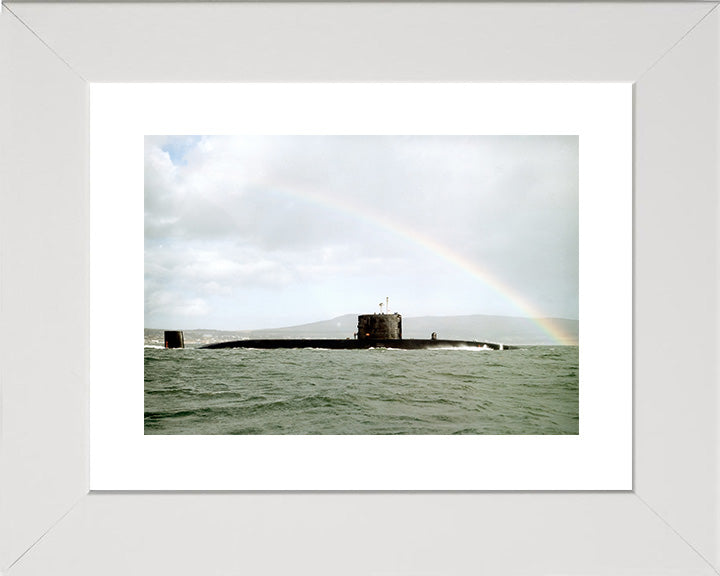 HMS Swiftsure (S126) Photo Print - Starboard View - Royal Navy Swiftsure Class Submarine Posters, Prints, & Visual Artwork Hampshire Prints 10 x 8 White Frame Yes