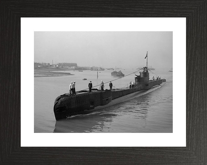 HMS Taku (N38) Photo Print - Entering Port - Royal Navy T Class Submarine Posters, Prints, & Visual Artwork Hampshire Prints 10 x 8 Black Frame Yes