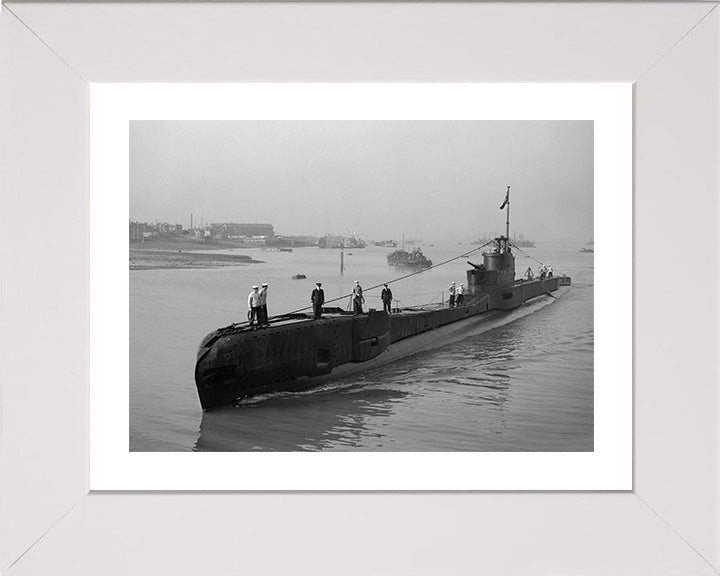 HMS Taku (N38) Photo Print - Entering Port - Royal Navy T Class Submarine Posters, Prints, & Visual Artwork Hampshire Prints 10 x 8 White Frame Yes