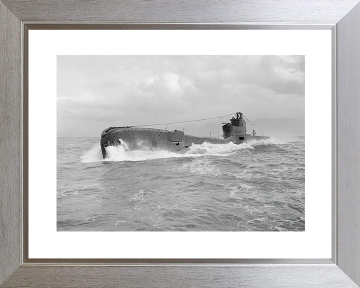 HMS Taku (N38) Photo Print - Port Side View - Royal Navy T Class Submarine Posters, Prints, & Visual Artwork Hampshire Prints 10 x 8 Silver Frame Yes