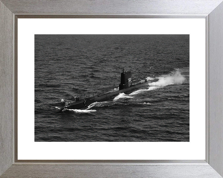 HMS Talent (P337) Photo Print - Port Side View - Royal Navy T Class Submarine Posters, Prints, & Visual Artwork Hampshire Prints 10 x 8 Silver Frame Yes