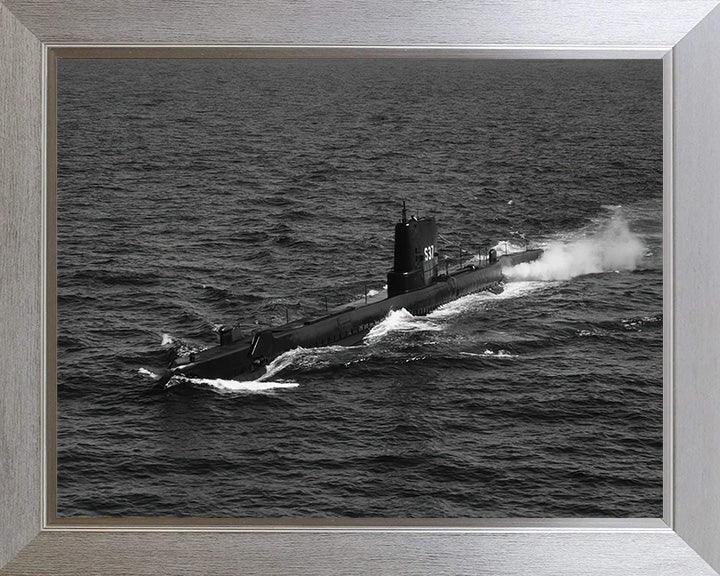 HMS Talent (P337) Photo Print - Port Side View - Royal Navy T Class Submarine Posters, Prints, & Visual Artwork Hampshire Prints 10 x 8 Silver Frame No