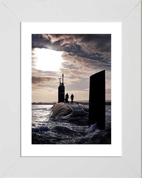 HMS Talent (S92) Photo Print - At Sunset - Royal Navy Trafalgar Class Submarine Posters, Prints, & Visual Artwork Hampshire Prints 10 x 8 White Frame Yes