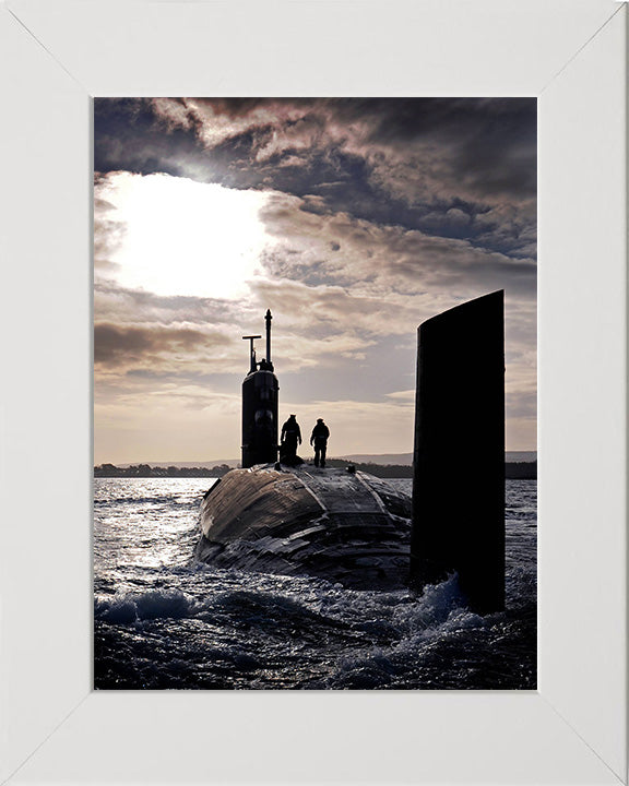 HMS Talent (S92) Photo Print - At Sunset - Royal Navy Trafalgar Class Submarine Posters, Prints, & Visual Artwork Hampshire Prints 10 x 8 White Frame No