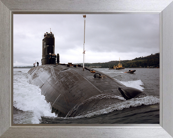 HMS Talent (S92) Trafalgar Class Submarine Photo Print Clyde 1994 Royal Navy Wall Art Naval Decor Posters, Prints, & Visual Artwork Hampshire Prints 10 x 8 Silver Frame No