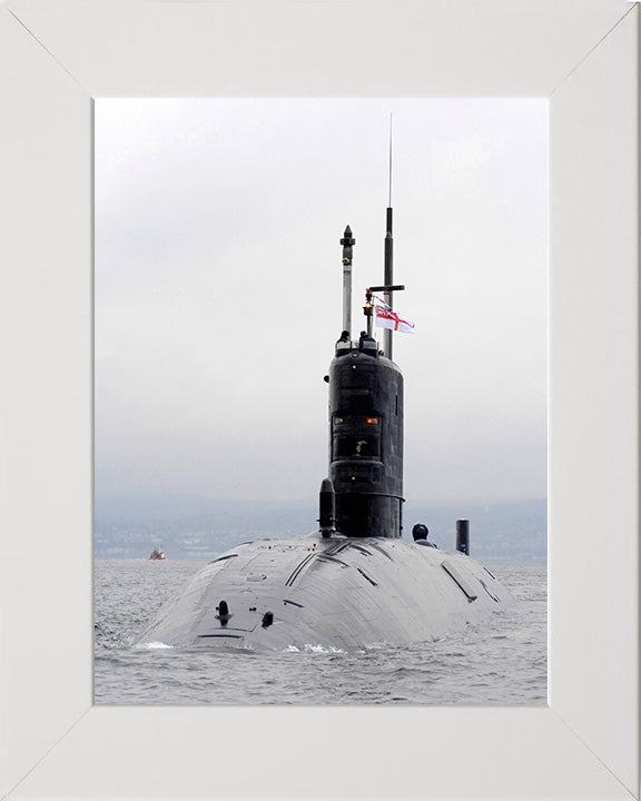 HMS Talent (S92) Photo Print - Low Bow View - Royal Navy Trafalgar Class Submarine Posters, Prints, & Visual Artwork Hampshire Prints 10 x 8 White Frame No