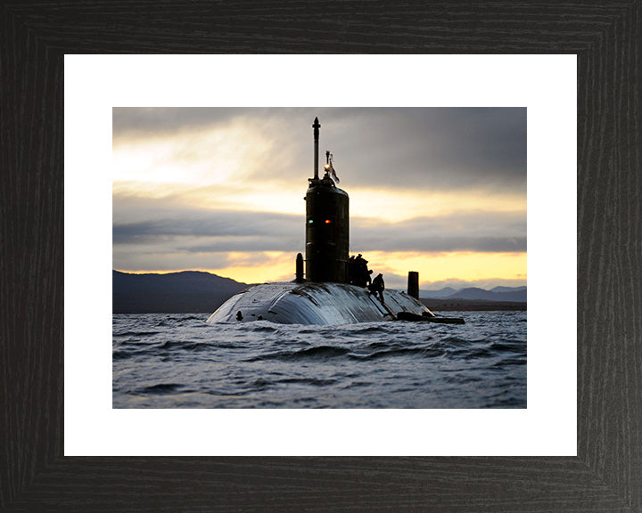 HMS Talent (S92) Photo Print - Port Bow View - Royal Navy Trafalgar Class Submarine Posters, Prints, & Visual Artwork Hampshire Prints 10 x 8 Black Frame Yes