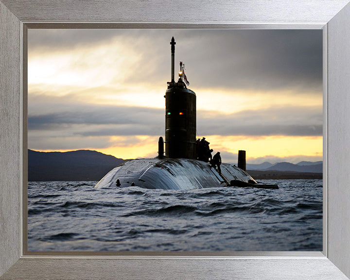 HMS Talent (S92) Photo Print - Port Bow View - Royal Navy Trafalgar Class Submarine Posters, Prints, & Visual Artwork Hampshire Prints 10 x 8 Silver Frame No