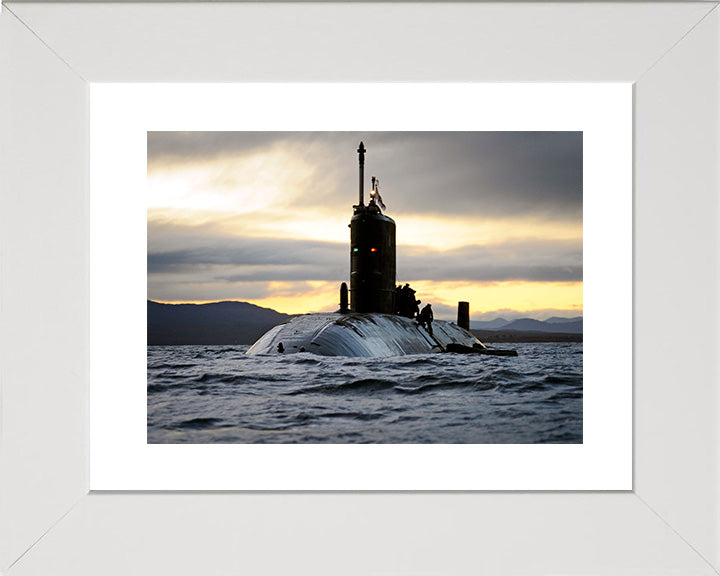 HMS Talent (S92) Photo Print - Port Bow View - Royal Navy Trafalgar Class Submarine Posters, Prints, & Visual Artwork Hampshire Prints 10 x 8 White Frame Yes