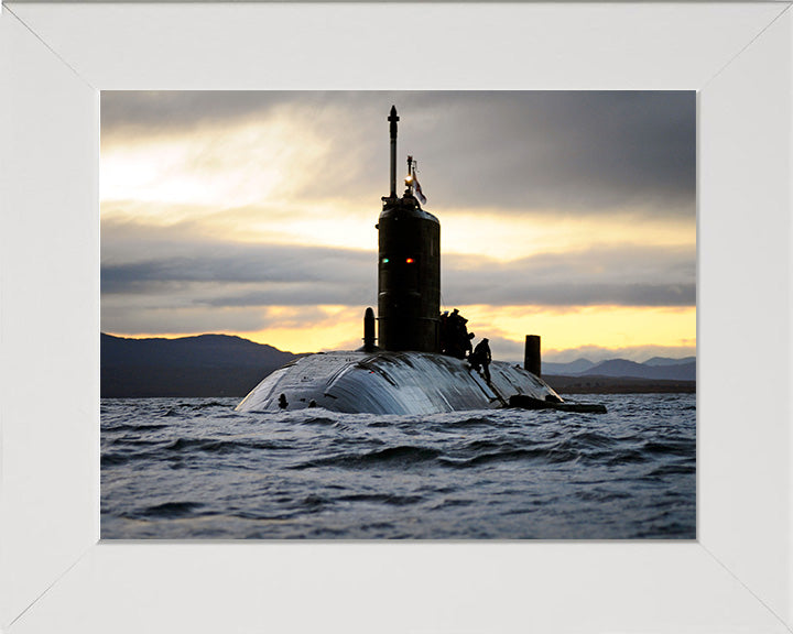 HMS Talent (S92) Photo Print - Port Bow View - Royal Navy Trafalgar Class Submarine Posters, Prints, & Visual Artwork Hampshire Prints 10 x 8 White Frame No