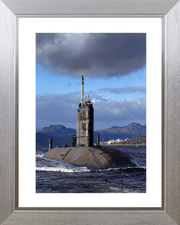 HMS Talent (S92) Trafalgar Class Submarine Photo Print Starboard Bow View Royal Navy Wall Art Naval Posters, Prints, & Visual Artwork Hampshire Prints 10 x 8 Silver Frame Yes