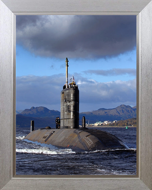 HMS Talent (S92) Trafalgar Class Submarine Photo Print Starboard Bow View Royal Navy Wall Art Naval Posters, Prints, & Visual Artwork Hampshire Prints 10 x 8 Silver Frame No
