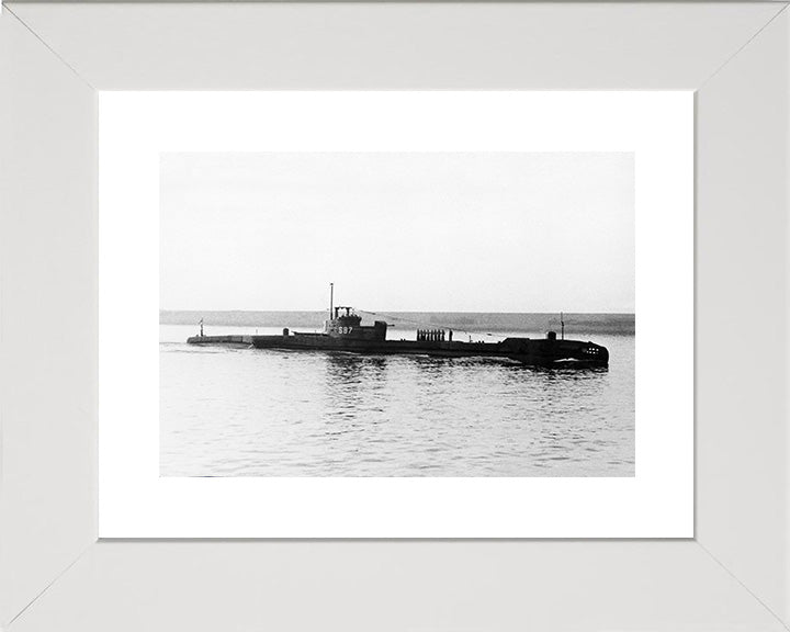 HMS Tally-Ho (P317) Photo Print - Starboard View - Royal Navy T Class Submarine Posters, Prints, & Visual Artwork Hampshire Prints 10 x 8 White Frame Yes