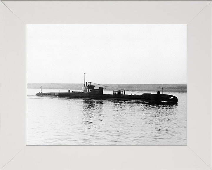 HMS Tally-Ho (P317) Photo Print - Starboard View - Royal Navy T Class Submarine Posters, Prints, & Visual Artwork Hampshire Prints 10 x 8 White Frame No