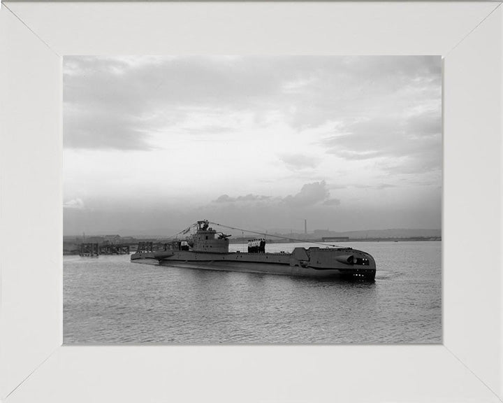 HMS Telemachus (P321) Photo Print - Starboard View - Royal Navy T Class Submarine Posters, Prints, & Visual Artwork Hampshire Prints 10 x 8 White Frame No