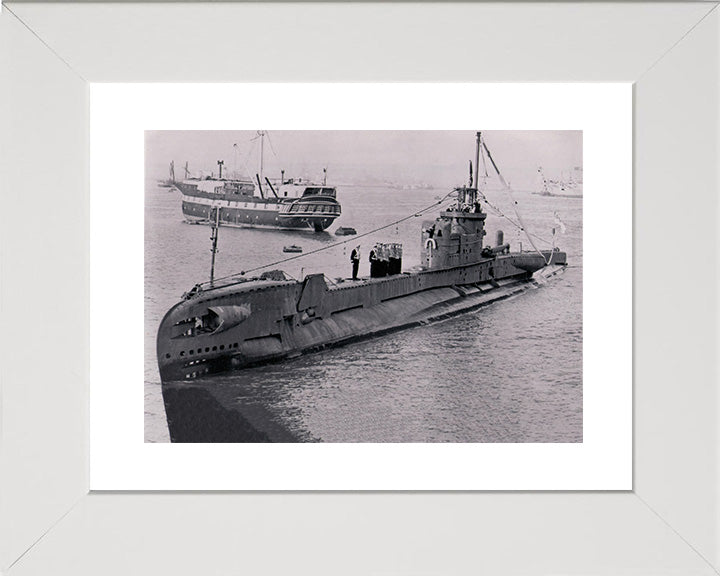 HMS Thorough (P324) Photo Print - Port Side View - Royal Navy T Class Submarine Posters, Prints, & Visual Artwork Hampshire Prints 10 x 8 White Frame Yes