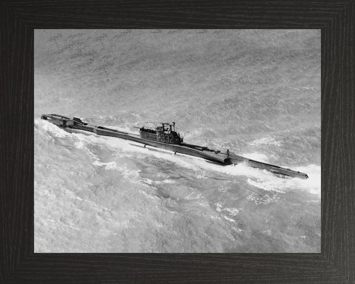HMS Tiptoe (P332) Photo Print - From Above - Royal Navy T Class Submarine Posters, Prints, & Visual Artwork Hampshire Prints 10 x 8 Black Frame No