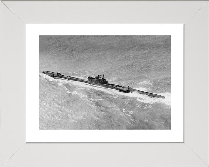 HMS Tiptoe (P332) Photo Print - From Above - Royal Navy T Class Submarine Posters, Prints, & Visual Artwork Hampshire Prints 10 x 8 White Frame Yes