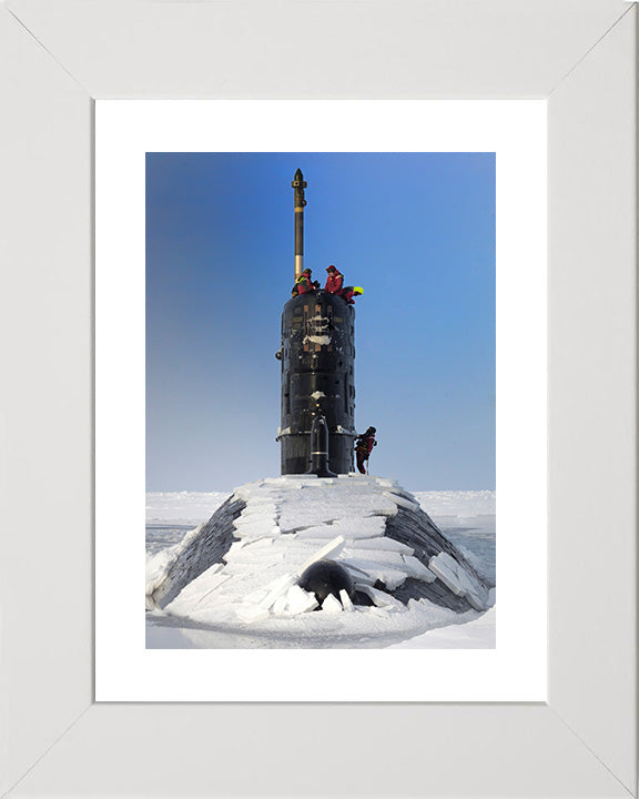 HMS Tireless (S88) Photo Print - Bow View - Royal Navy Trafalgar Class Submarine Posters, Prints, & Visual Artwork Hampshire Prints 10 x 8 White Frame Yes