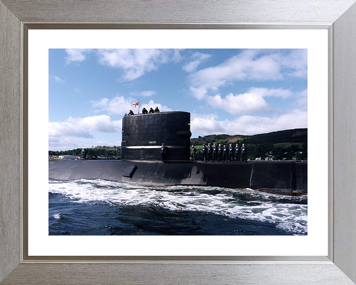 HMS Tireless (S88) Photo Print - On the Clyde 1994 - Royal Navy Trafalgar Class Submarine Posters, Prints, & Visual Artwork Hampshire Prints 10 x 8 Silver Frame Yes
