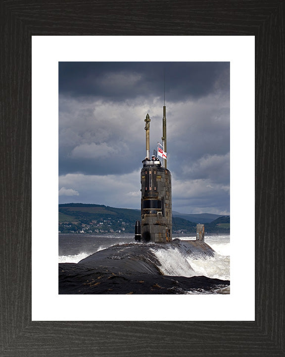 HMS Tireless (S88) Trafalgar Class Submarine Photo Print Port Bow View Royal Navy Wall Art Naval Decor Posters, Prints, & Visual Artwork Hampshire Prints 10 x 8 Black Frame Yes