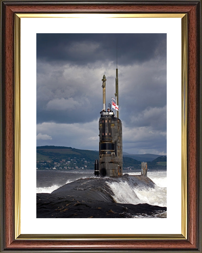 HMS Tireless (S88) Trafalgar Class Submarine Photo Print Port Bow View Royal Navy Wall Art Naval Decor Posters, Prints, & Visual Artwork Hampshire Prints 10 x 8 Classic Frame Yes