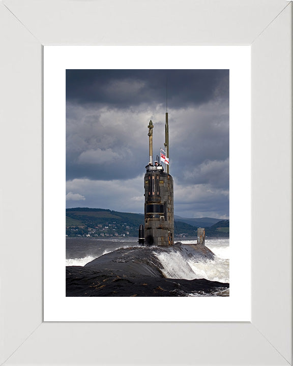 HMS Tireless (S88) Trafalgar Class Submarine Photo Print Port Bow View Royal Navy Wall Art Naval Decor Posters, Prints, & Visual Artwork Hampshire Prints 10 x 8 White Frame Yes