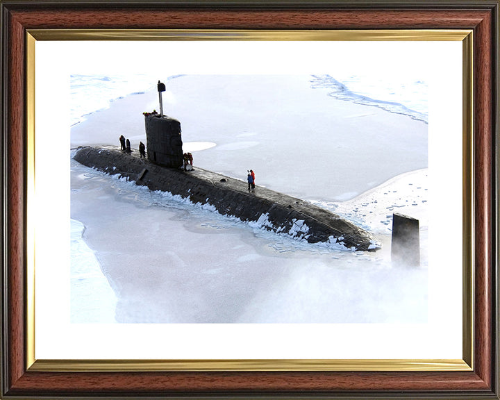 HMS Tireless (S88) Trafalgar Class Submarine Photo Print Surrounded by Ice Royal Navy Wall Art Decor Posters, Prints, & Visual Artwork Hampshire Prints 10 x 8 Classic Frame Yes