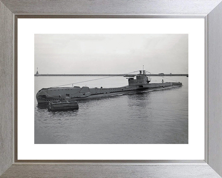 HMS Torbay (N79) Photo Print - At a Buoy - Royal Navy T Class Submarine Posters, Prints, & Visual Artwork Hampshire Prints 10 x 8 Silver Frame Yes