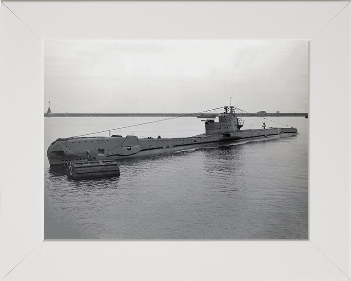 HMS Torbay (N79) Photo Print - At a Buoy - Royal Navy T Class Submarine Posters, Prints, & Visual Artwork Hampshire Prints 10 x 8 White Frame No