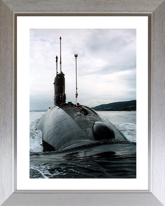 HMS Torbay (S90) Photo Print - Clyde 1993 - Royal Navy Trafalgar Class Submarine Posters, Prints, & Visual Artwork Hampshire Prints 10 x 8 Silver Frame Yes