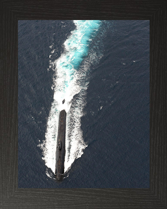 HMS Torbay (S90) Photo Print - From The Air - Royal Navy Trafalgar Class Submarine Posters, Prints, & Visual Artwork Hampshire Prints 10 x 8 Black Frame No