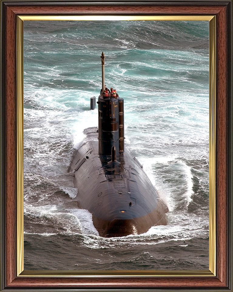 HMS Torbay (S90) Photo Print - High Bow View - Royal Navy Trafalgar Class Submarine Posters, Prints, & Visual Artwork Hampshire Prints 10 x 8 Classic Frame No