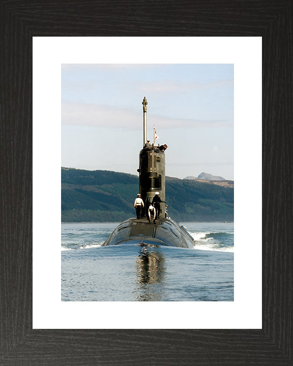 HMS Trafalgar (S107) Photo Print - Bow View - Royal Navy Trafalgar Class Submarine Posters, Prints, & Visual Artwork Hampshire Prints 10 x 8 Black Frame Yes
